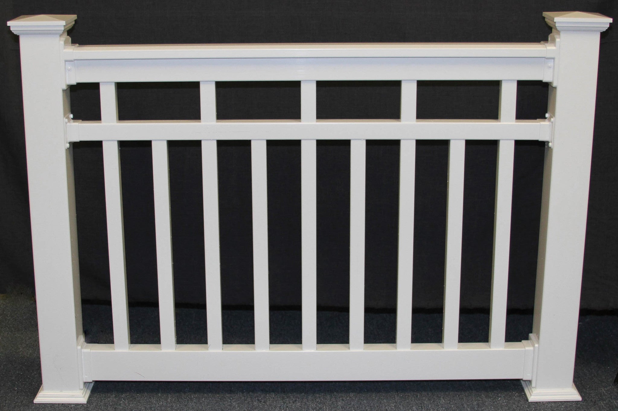 Vinyl Railing Mid-Rail Kit with Alternating Square Balusters